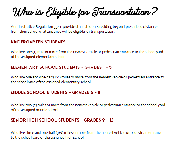 Who is Eligible for Transportation? 